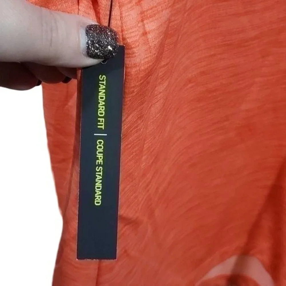 Nike Dri Fit‎ Long Sleeve Running Shirt Women Coral Orange Athletic Top